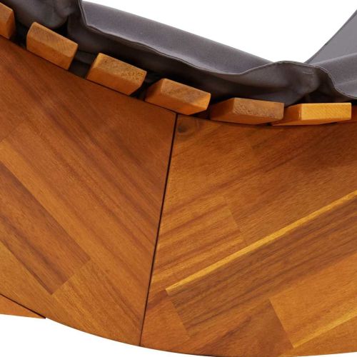 Шезлонг с възглавница 2 pcs Кафяво Солидно акациево дърво