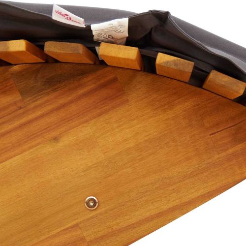 Шезлонг с възглавница 2 pcs Кафяво Солидно акациево дърво