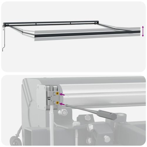 Сгъваем навес Червен и Черен 350 x 250 cm текстил