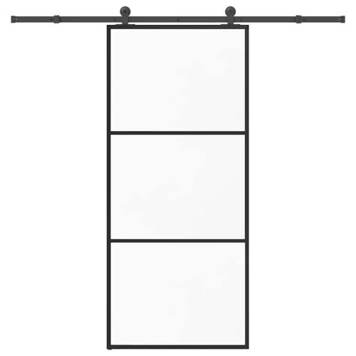 Плъзгаща се врата с обков 90x205 см ESG стъкло и алуминий