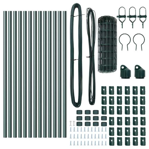 Ограда с пост Зелен 0,4 x 25 м Стомана и PVC