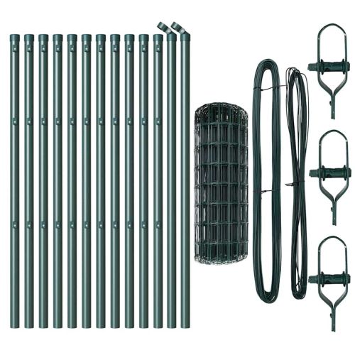 Ограда с пост Зелен 0,4 x 25 м Стомана и PVC