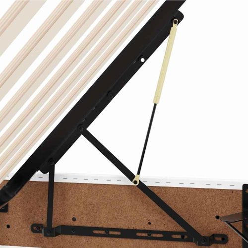 Легло с място за съхранение и матрак Чисто бяло 200 x 200 cm