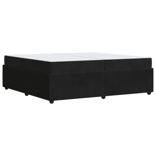 Рамка за легло с матрак Черно 200 x 200 cm текстил