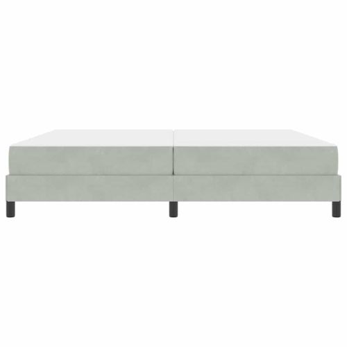 Легло с пружинирана основа Светлосиво 200 x 200 cm текстил
