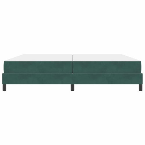 Легло с пружинирана основа Тъмен зелен 200 x 210 cm текстил