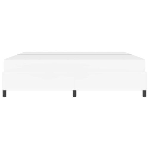 Рамка за легло с матрак Бяло 200 x 200 cm текстил