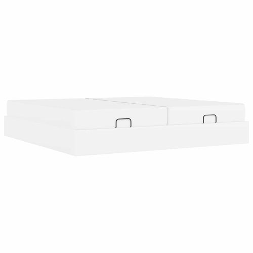 Рамка за легло с матрак с матрак 2 pcs Бяло ПВЦ