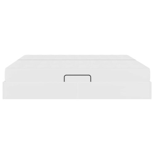 Легло с място за съхранение и матрак с матрак 2 pcs Бяло Кожа