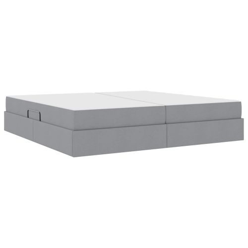 Легло с място за съхранение и матрак Светлосиво 200 x 200 cm