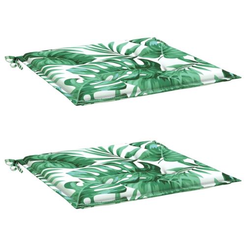 Възглавници за столове, 2 бр, на листа, 40x40x4 см, плат