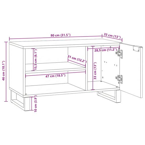 ТВ Единици Бяло 80 x 33 x 46 см Инженерно дърво