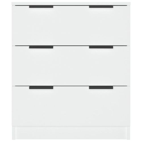 Сайдборд, бял, 60x30x70 см, инженерно дърво