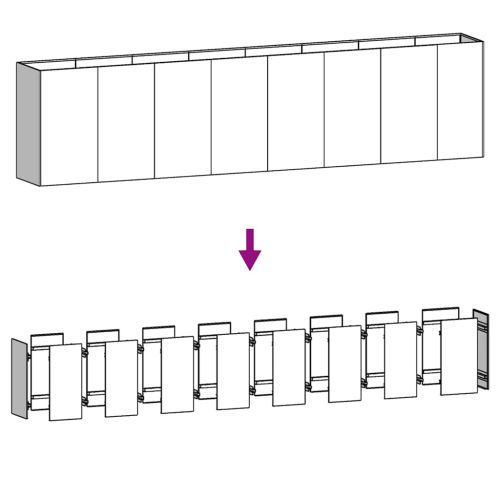 Градинска повдигната леха 360x40x80 см кортенова стомана