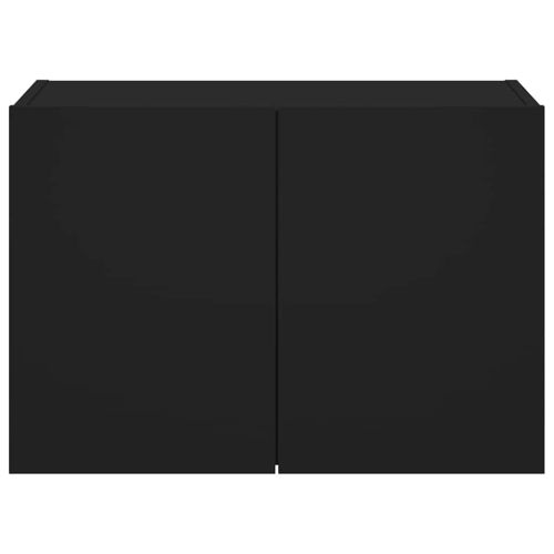 Стенен ТВ шкаф с LED осветление, черен, 60x35x41 см