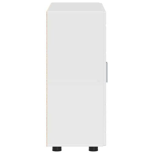 Дървен шкаф Лъскаво бяло 88,5 x 30,5 x 73 см Инженерно дърво