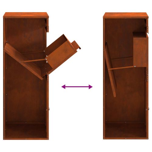 Пощенска кутия за пратки с врата Ръждясало 41 x 38 x 103 см