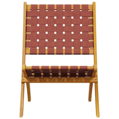 Сгъваеми градински столове, 2 бр, с маса, червен, масивно дърво