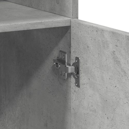 Шкаф за съхранение бетонно сив 80x42,5x225 см инженерно дърво