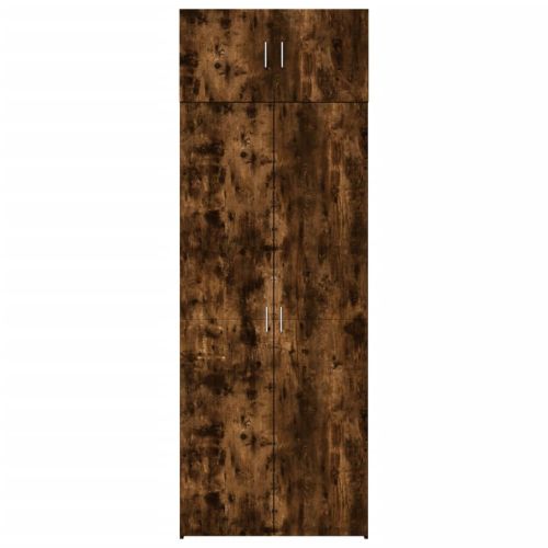Шкаф за съхранение, опушен дъб, 80x42,5x225 см, инженерно дърво