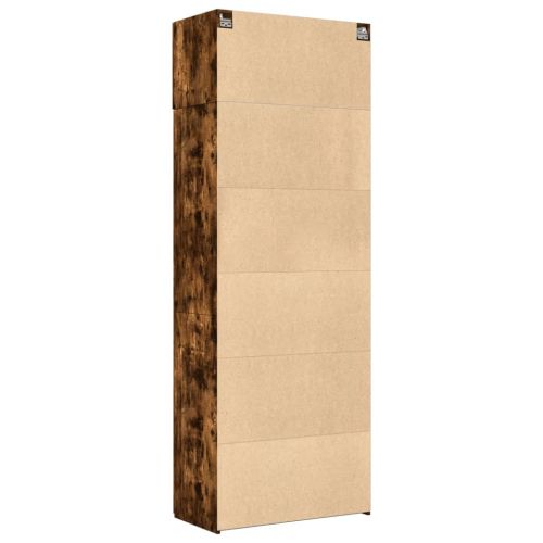 Шкаф за съхранение, опушен дъб, 80x42,5x225 см, инженерно дърво