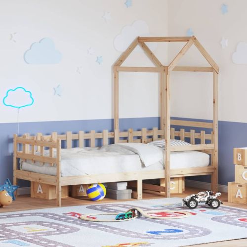 Дневно легло с покрив без матрак 80x200 см Масивна дървесина