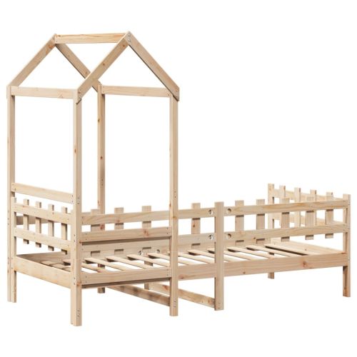 Дневно легло с покрив без матрак 80x200 см Масивна дървесина