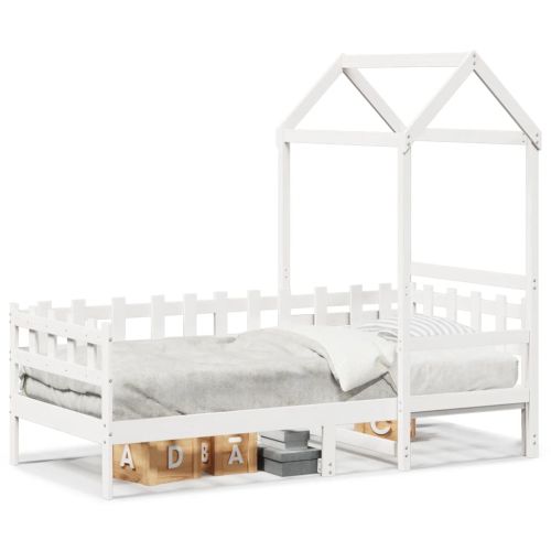 Дневно легло с покрив без матрак 80x200 cm Масивна дървесина