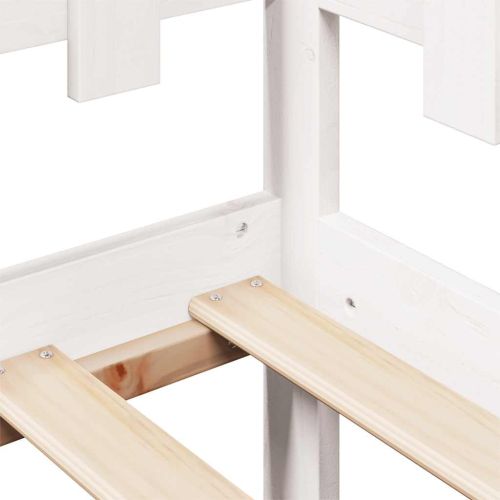 Легло с чекмеджета, без матрак, бяло, 90x200 см, масивно дърво