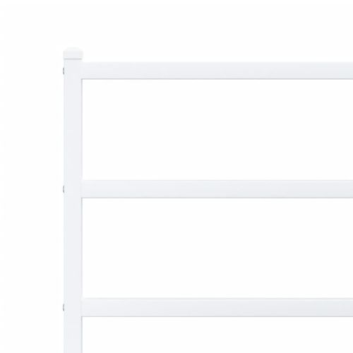 Метална рамка за легло с горна табла, бяла, 90x190 см