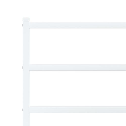 Метална рамка за легло с горна табла, бяла, 90x200 см