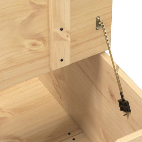 Кутия за съхранение "Corona" 78x78x45 см борово дърво масив