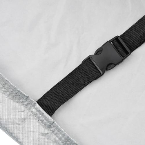 Половин покривало за кола, с кукички, сребристо, XL, PEVA