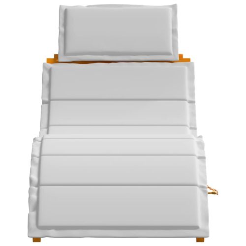 Шезлонг с възглавница 2 pcs Светлосиво Солидно акациево дърво