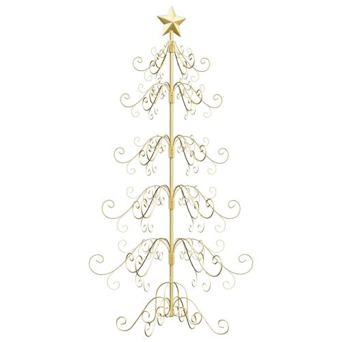 Метално коледно дърво Златист 150 cm Прахово покритие стомана