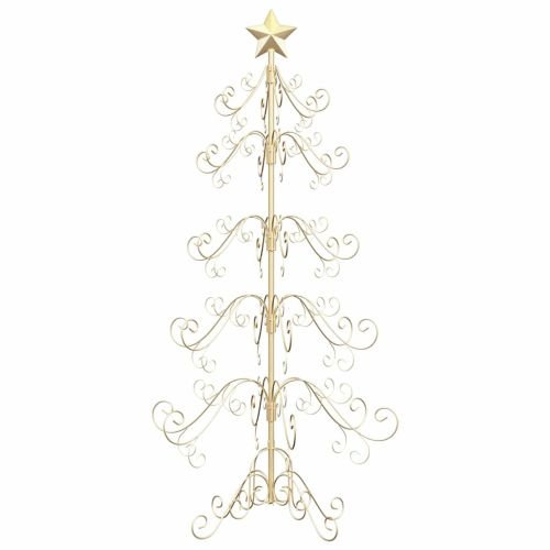 Метално коледно дърво Златист 150 cm Прахово покритие стомана