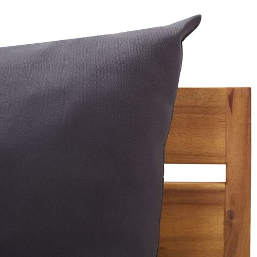 Модулен среден диван, 1 бр, с възглавници, акациево дърво масив