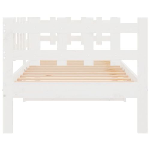 Дневно легло без матрак, бял, 80x200 см, борово дърво масив