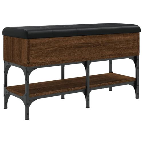 Пейка за обувки, кафяв дъб, 82x32x45 см, инженерно дърво