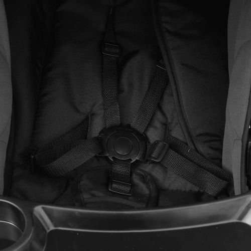 Бебешка количка 2-в-1, тъмносиво и черно, стомана