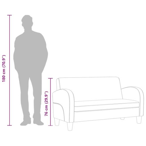 Двуместен диван, изкуствен велур, кафяв