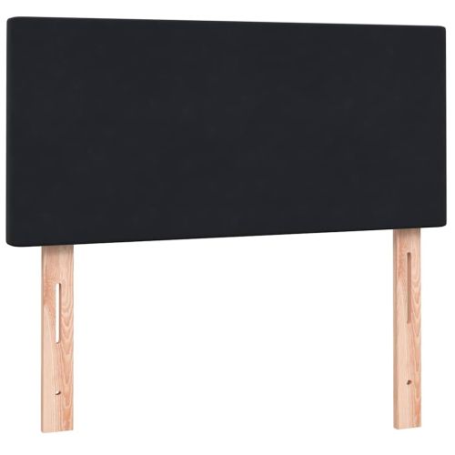 Боксспринг легло с матрак и LED, черно, 90x210 см, кадифе