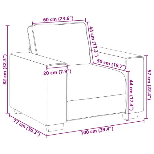 Диван 3 pcs Крем 219 x 80 x 82 см Ленена смесена тъкан