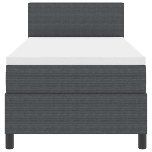 Легло с пружинирана основа Тъмен сив и бял 80 x 200 cm