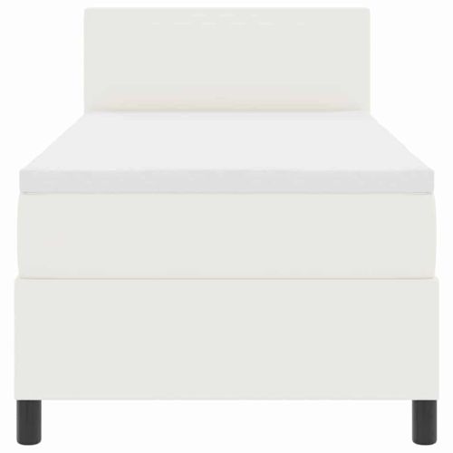 Легло с пружинирана основа Слонова кост и бяло 100 x 200 cm