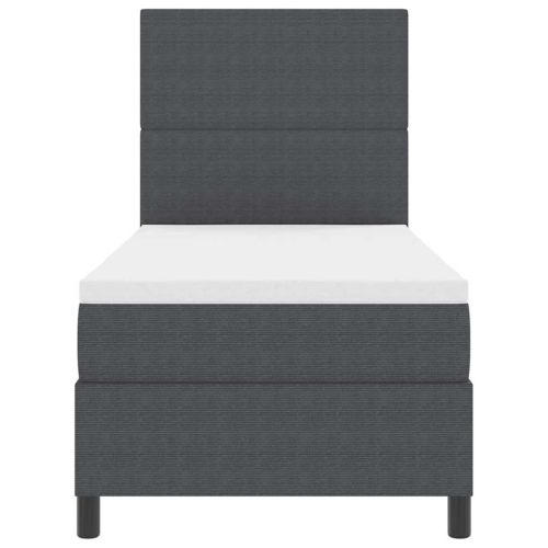 LED кутия за пружини с легло Тъмен сив и бял 80 x 200 cm