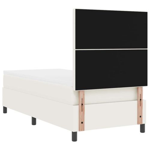 LED кутия за пружини с легло Слонова кост и бяло 100 x 200 cm