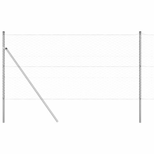 Стълб за ограда. Сребрист 25 x 1 м (50 мм мрежа) Стомана