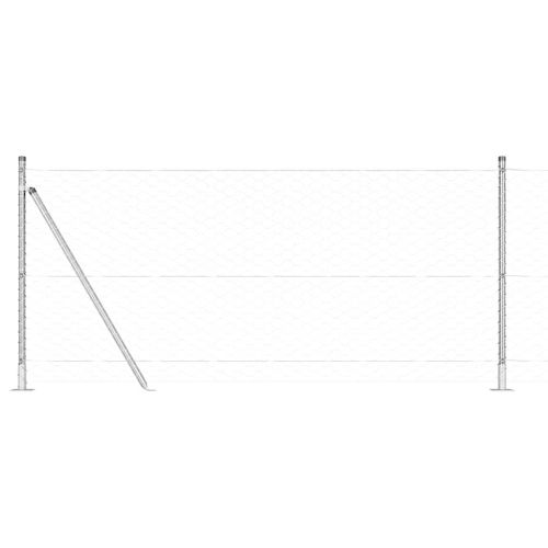 Стълб за ограда. Сребрист 25 x 1 м (50 мм мрежа) Стомана