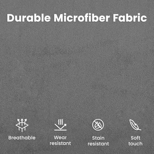 Фотьойл, тъмносив, 60 см, микрофибърен текстил